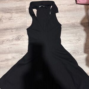 Zara Black One-Shoulder Fit-and-Flare Dress